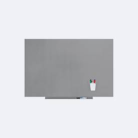 Rocada Whiteboard SKIN PRO, rahmenlos, modular, Hoch-/Querformat, magnethaftend, Ablageschale, B 750 x H 1150 mm, beschichteter Stahl, weißaluminium RAL 9006