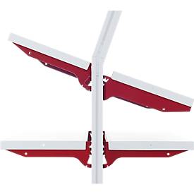 Rocholz Ablageboden System Flex, Typ A, 1000 x 200 mm, mit Trägerarmen