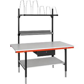 Rocholz Komplett-Packplatz System 1600/1, höheneinstellbar, B 1600 x T 800 x H 690-960 mm