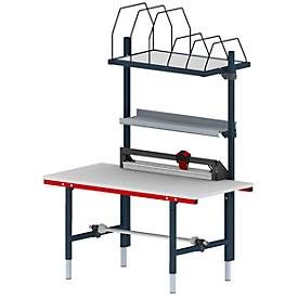 Rocholz Komplett-Packplatz System 1600/2, höheneinstellbar, B 1600 x T 800 x H 690-960 mm