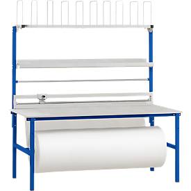 Rocholz Komplett-Packtisch I, inkl. Abrollvorrichtung und Schneidsystem, Arbeitsplatte B 2000 x T 800 mm, bis 100 kg