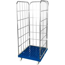 Rolcontainer, 3-zijdig, met achterwand