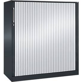 Roldeurkast ASISTO C 3000, 3 ordnerhoogten, B 1200 mm, antraciet/aluminium zilver