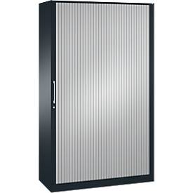 Roldeurkast ASISTO C 3000, 5 ordnerhoogten, B 1200 mm, antraciet/aluminium zilver