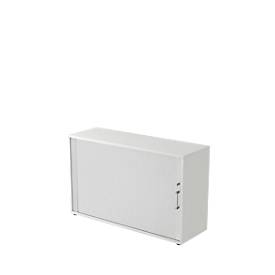 Roldeurkast TARVIS, 2 ordnerhoogten, B 1200 x D 400 x H 825 mm, afsluitbaar & stapelbaar, lichtgrijs/lichtgrijs
