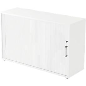 Roldeurkast TARVIS, 2 ordnerhoogten, B 1200 x D 400 x H 825 mm, afsluitbaar & stapelbaar, wit/wit