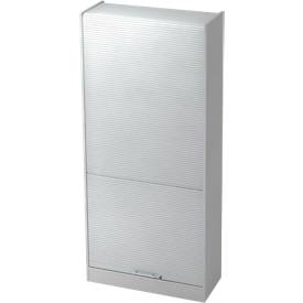 Roldeurkast TARVIS, afsluitbaar, 5 ordnerhoogten, B 900 x D 400 x H 2004 mm, lichtgrijs/lichtgrijs