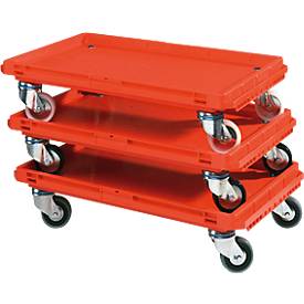 Roll-Fix, Kunststoff-Rollen, rot, 600 x 400 x 125 mm