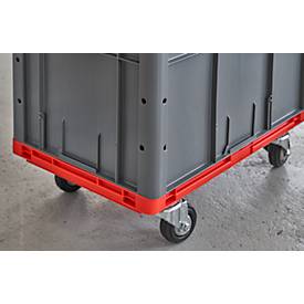 Roll-Fix, Vollgummi-Rollen, rot, 600 x 400 x 125 mm