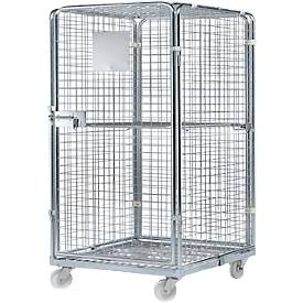 Rollbehälter, mit Stahlrollplatte, 724 x 815 x 1210 mm