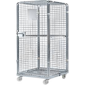 Rollbehälter, mit Stahlrollplatte, 724 x 815 x 1600 mm