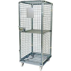 Rollbehälter, mit Stahlrollplatte, 724 x 815 x 1800 mm