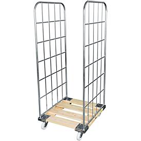 Rollbox, 2-seitig, mit Holzrollplatte, 1640 mm Nutzhöhe
