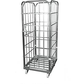 Rollbox, 4-seitig, Stahl-Bodenplatte, mit Vorderwand, H 1640 mm