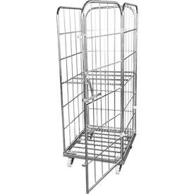 Rollbox, 4-seitig, Stahl-Bodenplatte, mit Vorderwand, H 1850 mm