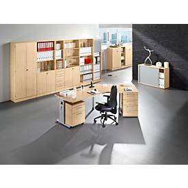 Rollcontainer, 1 Schub, 1 Utensilienauszug, B 428 x T 580 x H 590 mm, Ahorn-Dekor