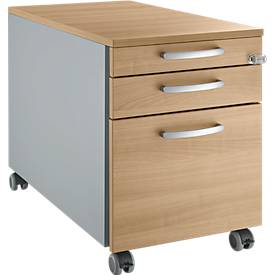 Rollcontainer 126, 3 Schübe, runde Griffe, B 435 x T 765 x H 577 mm