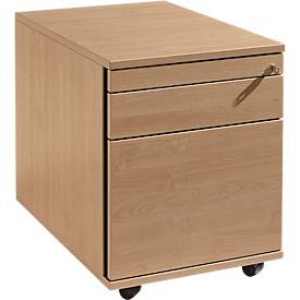 Rollcontainer 126, Utensilienauszug + Schubladen, abschließbar, Spanplatte, B 428 x T 600 x H 540 mm, diverse Dekore