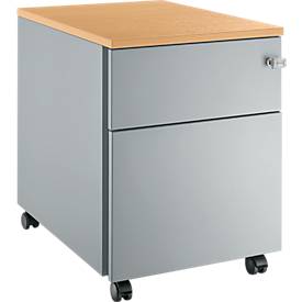 Rollcontainer 36, mit 1 Schublade + HR, Zentralverschluß