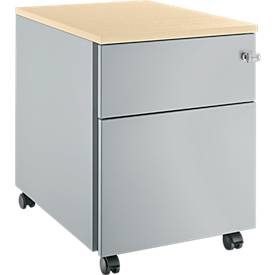 Rollcontainer 36, mit 1 Schublade + HR, Zentralverschluß