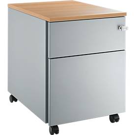 Rollcontainer 36, mit 1 Schublade + HR, Zentralverschluß