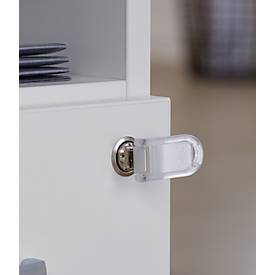 Rollcontainer, ideal für das Homeoffice, 2 Schübe mit Griffen, Ablagefach, Zentralverschluss, inkl. 2 Kippschlüssel, B 409 x T 459 x H 507 mm, weiß