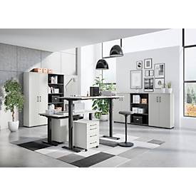 Rollcontainer Profi 2.0, 3 Schuladen, 1 Utensilienauszug, B 420 x T 490 x H 610 mm, lichtgrau