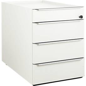 Rollcontainer QUANDOS BOX, 1 + 3 Schübe, B 430 x T 800 x H 570 mm, weiß