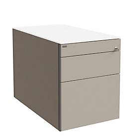 Rollcontainer SOLUS PLAY, 1 Utensilienauszug, 1 Schub, 1 HR-Auszug, grifflos, Stone grey