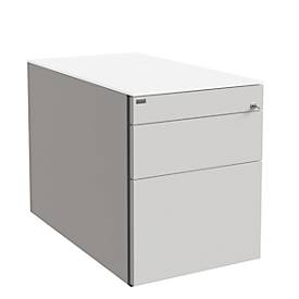 Rollcontainer SOLUS PLAY, 1 Utensilienauszug, 1 Schub, 1 HR-Auszug, grifflos, weiß