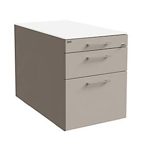 Rollcontainer SOLUS PLAY, 1 Utensilienauszug, 1 Schub, 1 HR-Auszug, mit Griff, Stone grey