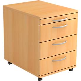 Rollcontainer TARA, 3 Schübe, B 428 x T 580 x H 590 mm, Buche-Dekor