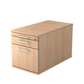 Rollcontainer ULM , 1 Utensilienauszug, 1 Schub, HR-Auszug, B 428 x T 800 x H 512 mm, Eiche-Dekor