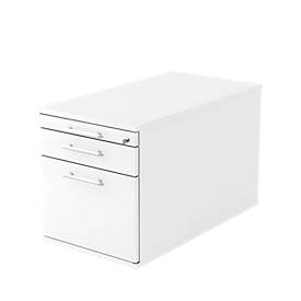 Rollcontainer ULM, 1 Utensilienauszug, 1 Schub, HR-Auszug, B 428 x T 800 x H 512 mm, weiß