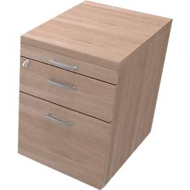 Rollcontainer X-TIME-WORK, 1+ 1 Schub, HR-Auszug, 420 x 560 x 580 mm, Ulme