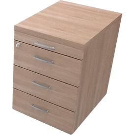Rollcontainer X-TIME WORK, 1+ 3 Schübe, 420 x 560 x 580 mm, Ulme