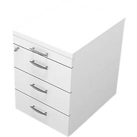 Rollcontainer X-TIME WORK, 1+ 3 Schübe, 420 x 560 x 580 mm, weiß