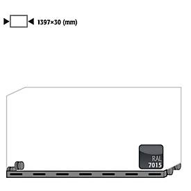 Rollen mit Sockelblende für asecos Sicherheits- und Säure- und Laugenschränke, Stahlblech, schiefergrau, B 1397 x H 30 m