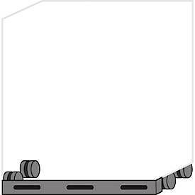 Rollen mit Sockelblende für asecos Sicherheitsschränke der UB90 Serie, Stahlblech, schiefergrau, B 587 x H 30 mm