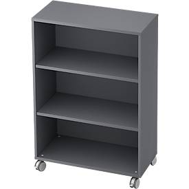 Rollenregal TOPAS LINE, 3 Ordnerhöhen, B 800 mm, graphit
