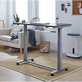 Rollensatz mit Traverse, für elektrisch höhenverstellbaren Home Office Schreibtisch Roll it, Stahlgestell, weißalu