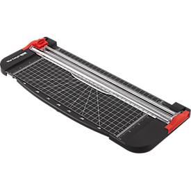 Rollenschneider Vantage 40001, bis A4, bis 8 Blatt, Schnittmaße L 300 x H 0,8 mm, Anlegelineal, Winkel- & Gitterlinien, schwarz-rot