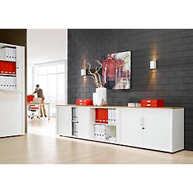 Rollladenschrank, 2 OH, 1teilig, ohne Mitteltrennwand, B 800 mm, weiß