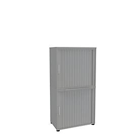 Rollladenschrank, 4 OH, 2teilig, ohne Mitteltrennwand, B 800 mm, silber