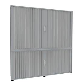 Rollladenschrank, 5 OH, 2teilig, mit Mitteltrennwand, B 1800 mm, lichtgrau