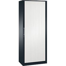 Rollladenschrank ASISTO C 3000, 5 Ordnerhöhen, B 800 mm, anthrazit/weiß