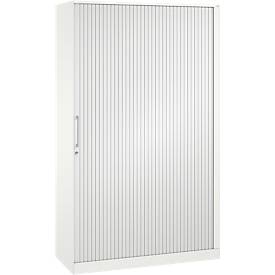 Rollladenschrank ASISTO C 3000, 5 Ordnerhöhen, mit Akustik-Rollladen, 1200 mm Breite, weiß/weiß