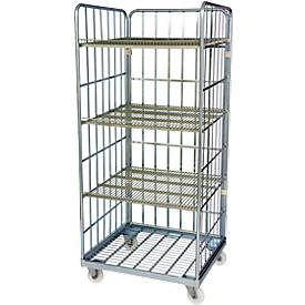 Rollregal mit Stahlrollplatte, 1600 mm Nutzhöhe, Böden waagerecht