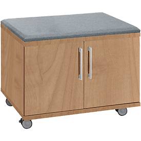 Rollschrank, mit Sitzfunktion, B 800 x T 450 x H 590 mm