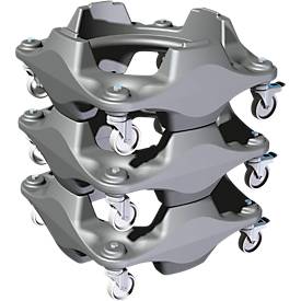 Rolly, aus Kunststoff, für 75 und 100 Liter-Tonnen, mit 4 Lenkrollen, stapelbar